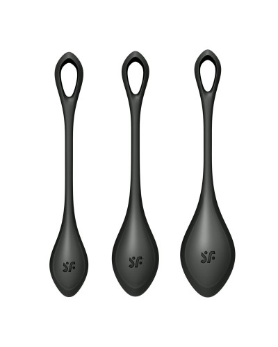 Набір йоні намистин Satisfyer Yoni Power 2 Black, діаметр 2-2,5-3см, маса 22-44-73 г