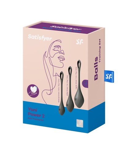 Набір йоні намистин Satisfyer Yoni Power 2 Black, діаметр 2-2,5-3см, маса 22-44-73 г