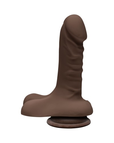 Фаллоимитатор Doc Johnson The D - Super D - 6 Inch With Balls - ULTRASKYN - Chocolate, диаметр 3,8см