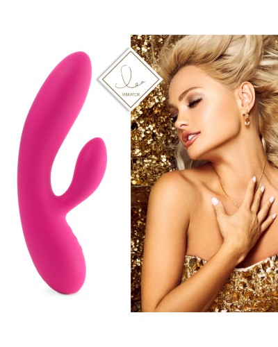 Гнучкий вібратор кролик з двома моторами FeelzToys Lea Rabbit Vibrator Rubine Red