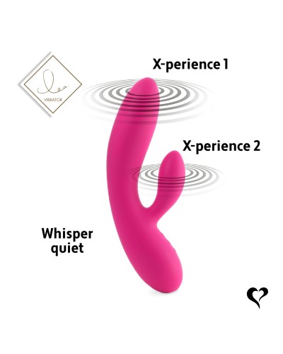 Гнучкий вібратор кролик з двома моторами FeelzToys Lea Rabbit Vibrator Rubine Red