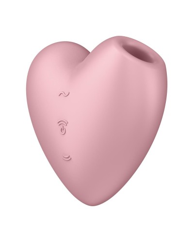 Вакуумный стимулятор-сердечко с вибрацией Satisfyer Cutie Heart Light Red