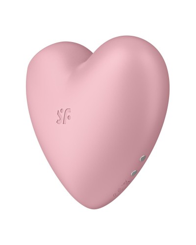 Вакуумный стимулятор-сердечко с вибрацией Satisfyer Cutie Heart Light Red