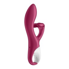 Вибратор кролик с тройным отростком Satisfyer Embrace me Berry, 2 мотора, диаметр 3,6 см