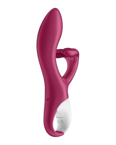 Вібратор-кролик із потрійним відростком Satisfyer Embrace me Berry, 2 мотори, діаметр 3,6 см