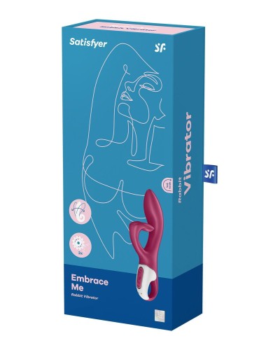 Вібратор-кролик із потрійним відростком Satisfyer Embrace me Berry, 2 мотори, діаметр 3,6 см