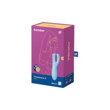 Кліторальний смарт вібратор Satisfyer Threesome 4 Blue з трьома пальчиками