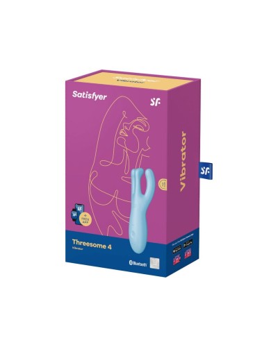 Кліторальний смарт вібратор Satisfyer Threesome 4 Blue з трьома пальчиками