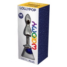 Анальна пробка Wooomy Lollypop Double Ball Metal Plug Blue M