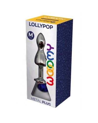 Анальна пробка Wooomy Lollypop Double Ball Metal Plug Blue M