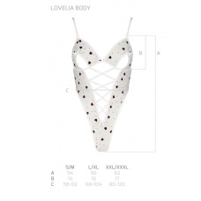 Эротическое боди с рисунком LOVELIA BODY white S/M - Passion