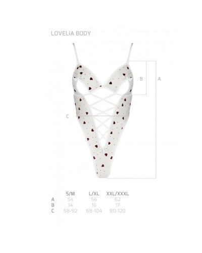 Еротичний боді з малюнком LOVELIA BODY white S/M - Passion