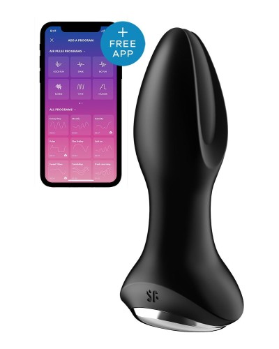 Анальна смарт вібропробка із перлинним масажем Satisfyer Rotator Plug 2+ Black