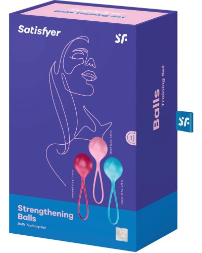 Вагінальні кульки Satisfyer Strengthening Balls (3шт), діаметр 3,8см, маса 62-82-98г, монолітні