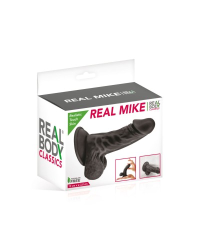 Фаллоимитатор с присоской Real Body - Real Mike Black, TPE, диаметр 3,8см