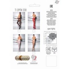 Эротические колготки TIOPEN 008 nero 3/4 (30 den) — Passion, с вырезом