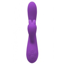 Вібратор-кролик Wooomy Gili-Gili Vibrator with Heat Purple, відросток з вушками, підігрів до 40 °С