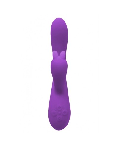 Вібратор-кролик Wooomy Gili-Gili Vibrator with Heat Purple, відросток з вушками, підігрів до 40 °С