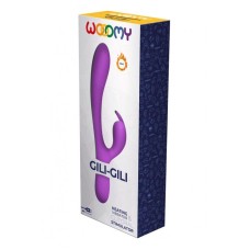 Вібратор-кролик Wooomy Gili-Gili Vibrator with Heat Purple, відросток з вушками, підігрів до 40 °С