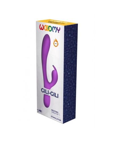 Вібратор-кролик Wooomy Gili-Gili Vibrator with Heat Purple, відросток з вушками, підігрів до 40 °С