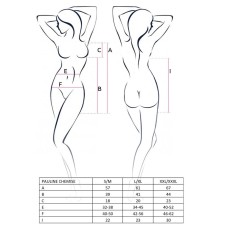 Сорочка приталенная с пажами PAULINE CHEMISE black S/M - Passion, трусики