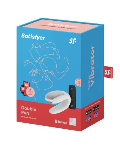 Смартвібратор для пар Satisfyer Double Fun (White) з пультом ДК