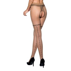 Телесные колготки с открытым доступом, имитация чулок TIOPEN 014 beige 1/2 (20 den) — Passion