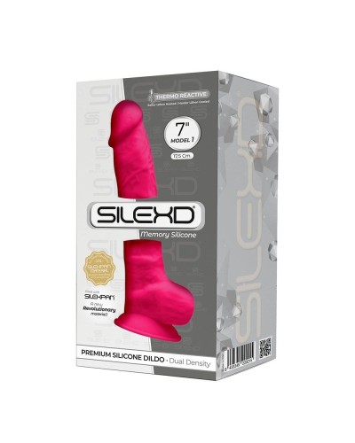 Фалоімітатор SilexD Johnny Pink (MODEL 1 size 7in), двошаровий, силікон + Silexpan, діаметр 3,8см