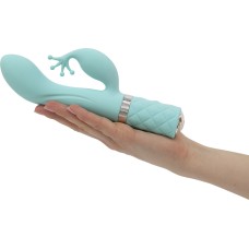 Роскошный вибратор-кролик Pillow Talk - Kinky Teal с кристаллом Сваровски, мощный