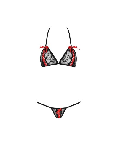 Комплект белья MELISSA BIKINI black XXL/XXXL - Passion: лиф со шнуровкой и трусики стринги