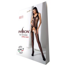Бодистокинг с имитацией чулок и ажурной вставкой Passion BS072 black