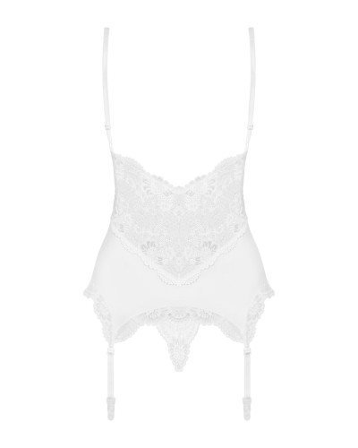 Obsessive 810-COR-2 corset & thong white S/M