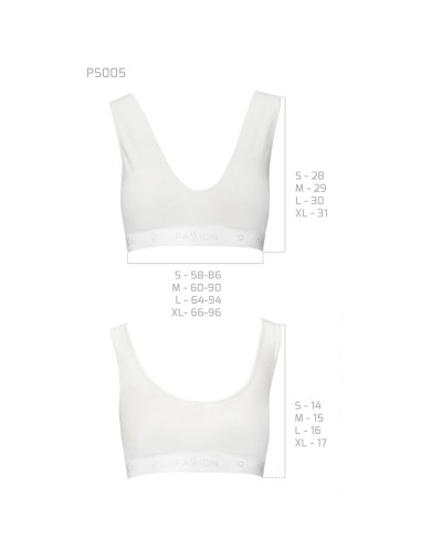 Спортивний топ з еластичної бавовни Passion PS005 TOP white, size XL