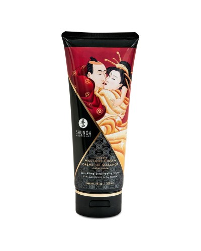 Їстівний масажний крем Shunga Kissable Massage Cream – Sparkling Strawberry Wine (200 мл)