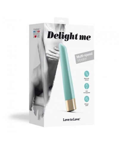 Мощный минивибратор Love To Love Delight Me Menthe с мягким кончиком, 16 режимов работы