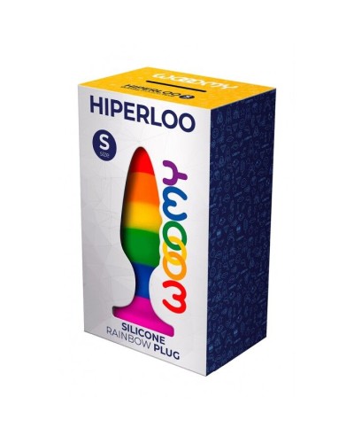 Анальна пробка Wooomy Hiperloo Silicone Rainbow Plug S