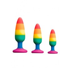 Анальна пробка Wooomy Hiperloo Silicone Rainbow Plug S
