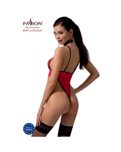 Боді з високим вирізом стегна AKITA BODY red S/M - Passion Exclusive