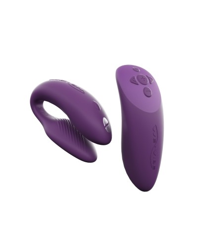 Смарт-вибратор для пар We-Vibe Chorus Purple, сенсорное управление вибрациями сжатием пульта