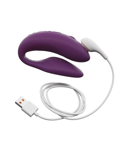 Смарт-вибратор для пар We-Vibe Chorus Purple, сенсорное управление вибрациями сжатием пульта