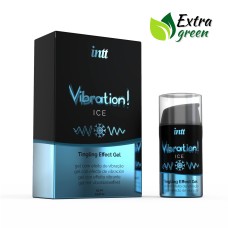 Жидкий вибратор Intt Vibration Ice (15 мл) EXTRA GREEN, очень необычный, действует до 30 минут