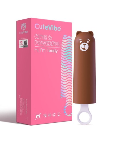 Вибратор CuteVibe Teddy Brown (Pink Dildo), реалистичный вибратор под видом мороженого