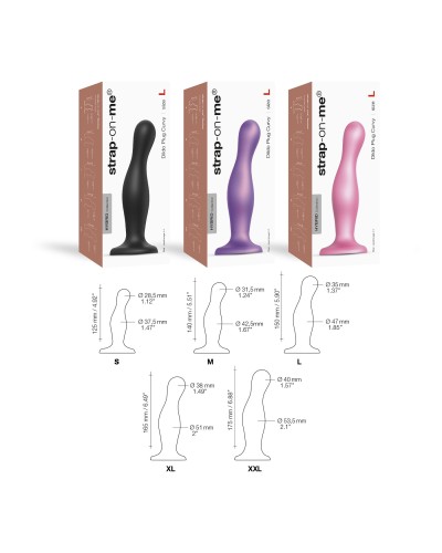 Насадка для страпона Strap-On-Me DILDO PLUG CURVY ROSE DRAGEE METALLIC - M