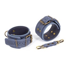 Преміум поножи LOVECRAFT блакитні, натуральна шкіра, в подарунковій упаковці