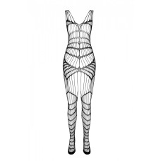 Чорний ажурний бодістокінг зі складним вертикальним плетінням Casmir CA004