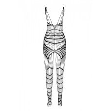 Чорний ажурний бодістокінг зі складним вертикальним плетінням Casmir CA004