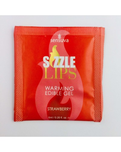 Пробник массажного геля Sensuva - Sizzle Lips Strawberry (6 мл)