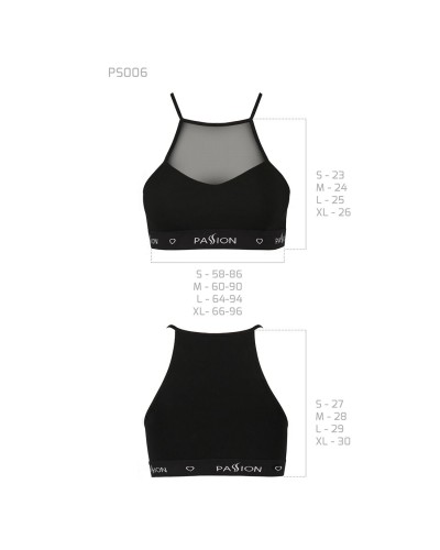 Спортивний топ з прозорою вставкою Passion PS006 TOP black, size M