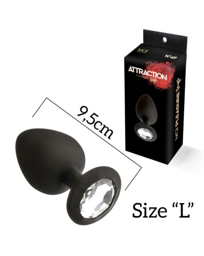 Анальная пробка с кристаллом MAI Attraction Toys №49 Black (мятая упаковка)