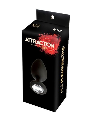 Анальная пробка с кристаллом MAI Attraction Toys №49 Black (мятая упаковка)